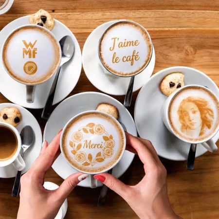 Animation impression sur mousse pour café
